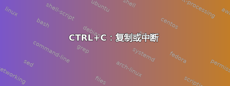 CTRL+C：复制或中断