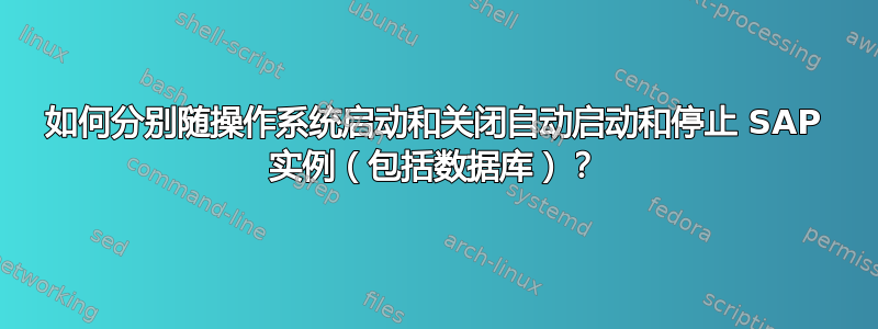 如何分别随操作系统启动和关闭自动启动和停止 SAP 实例（包括数据库）？