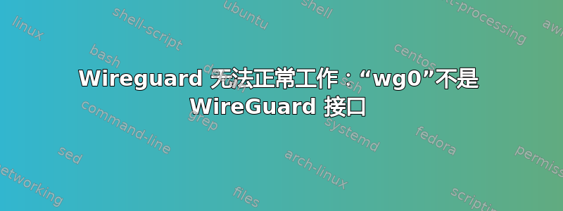 Wireguard 无法正常工作：“wg0”不是 WireGuard 接口