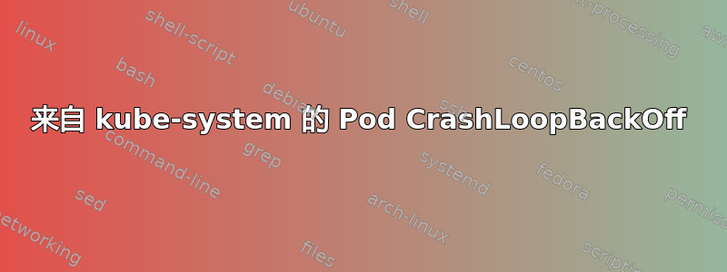 来自 kube-system 的 Pod CrashLoopBackOff