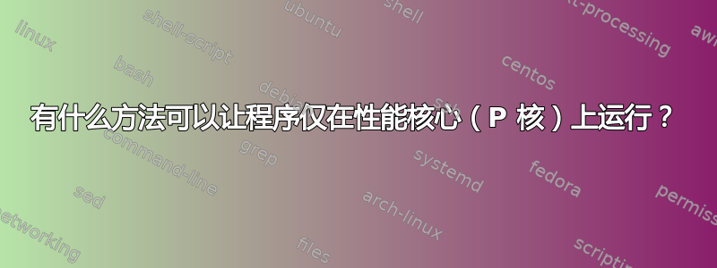 有什么方法可以让程序仅在性能核心（P 核）上运行？