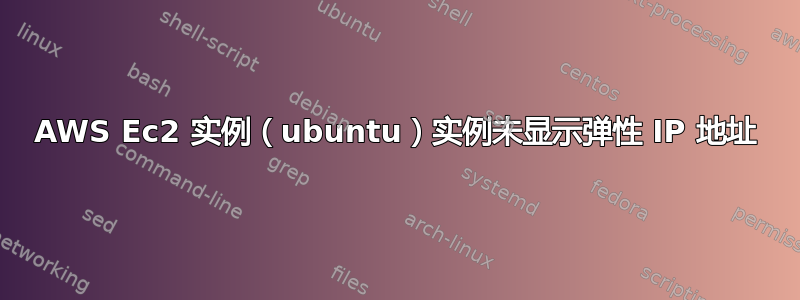 AWS Ec2 实例（ubuntu）实例未显示弹性 IP 地址