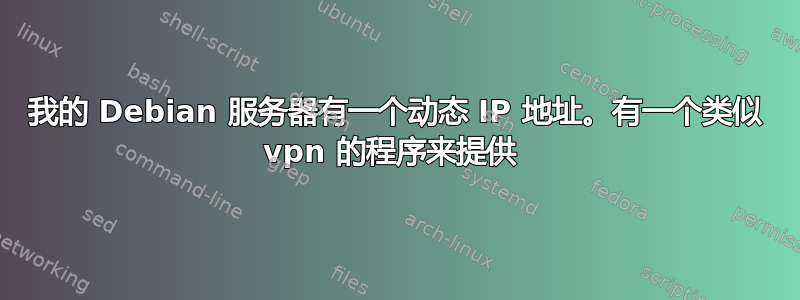 我的 Debian 服务器有一个动态 IP 地址。有一个类似 vpn 的程序来提供 