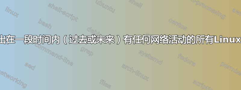 如何列出在一段时间内（过去或未来）有任何网络活动的所有Linux进程？