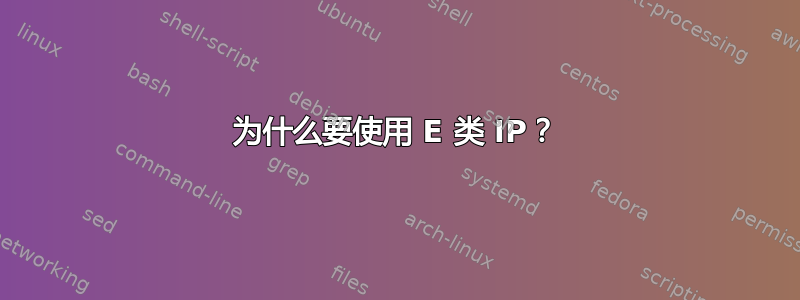 为什么要使用 E 类 IP？