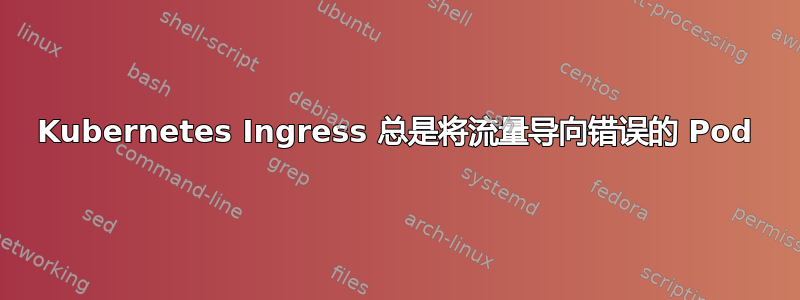 Kubernetes Ingress 总是将流量导向错误的 Pod