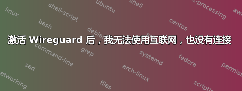 激活 Wireguard 后，我无法使用互联网，也没有连接