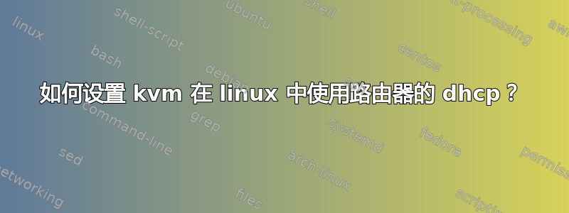 如何设置 kvm 在 linux 中使用路由器的 dhcp？