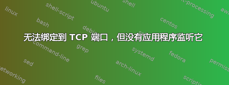 无法绑定到 TCP 端口，但没有应用程序监听它