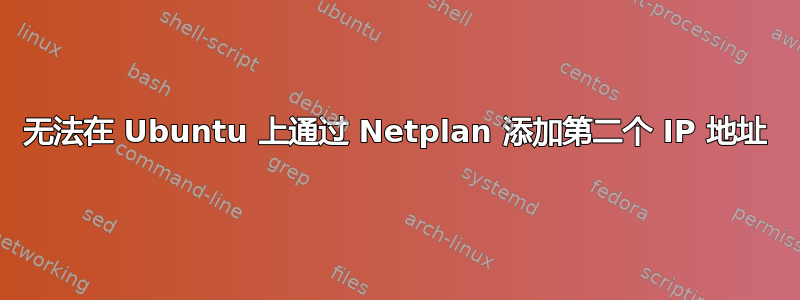 无法在 Ubuntu 上通过 Netplan 添加第二个 IP 地址