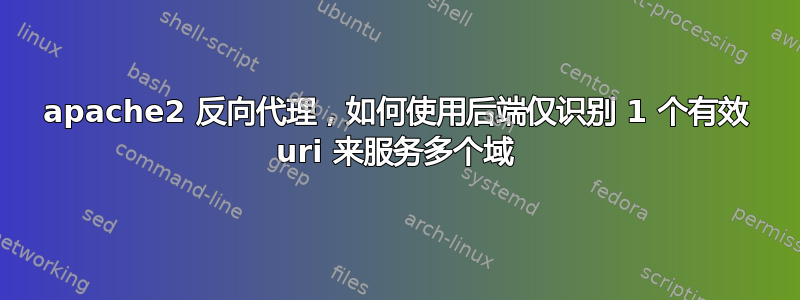 apache2 反向代理，如何使用后端仅识别 1 个有效 uri 来服务多个域