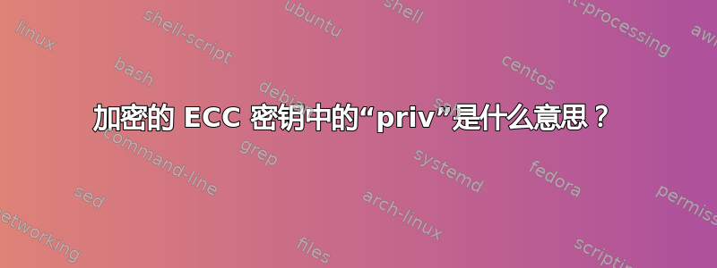 加密的 ECC 密钥中的“priv”是什么意思？