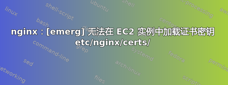 nginx：[emerg] 无法在 EC2 实例中加载证书密钥 etc/nginx/certs/