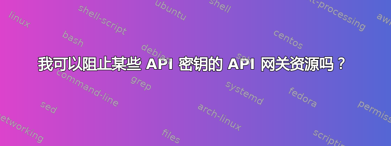 我可以阻止某些 API 密钥的 API 网关资源吗？