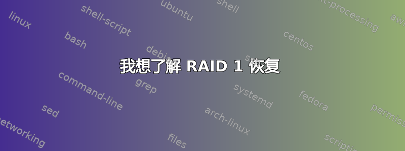 我想了解 RAID 1 恢复