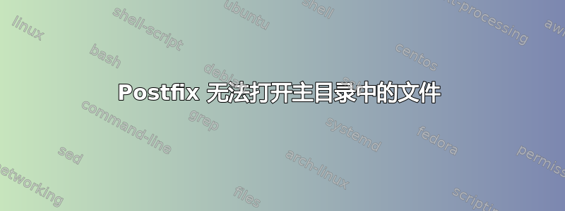 Postfix 无法打开主目录中的文件