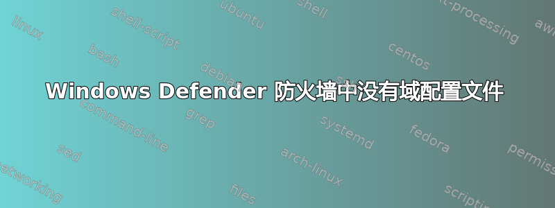 Windows Defender 防火墙中没有域配置文件