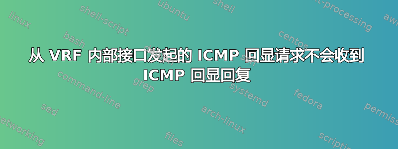 从 VRF 内部接口发起的 ICMP 回显请求不会收到 ICMP 回显回复