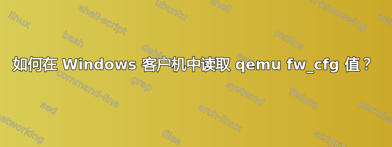 如何在 Windows 客户机中读取 qemu fw_cfg 值？