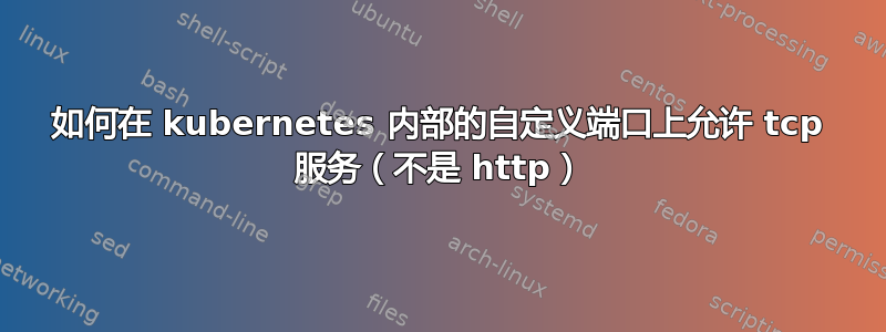 如何在 kubernetes 内部的自定义端口上允许 tcp 服务（不是 http）