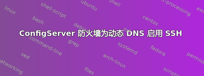 ConfigServer 防火墙为动态 DNS 启用 SSH