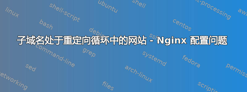 子域名处于重定向循环中的网站 - Nginx 配置问题