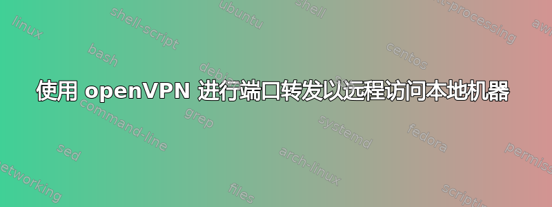 使用 openVPN 进行端口转发以远程访问本地机器