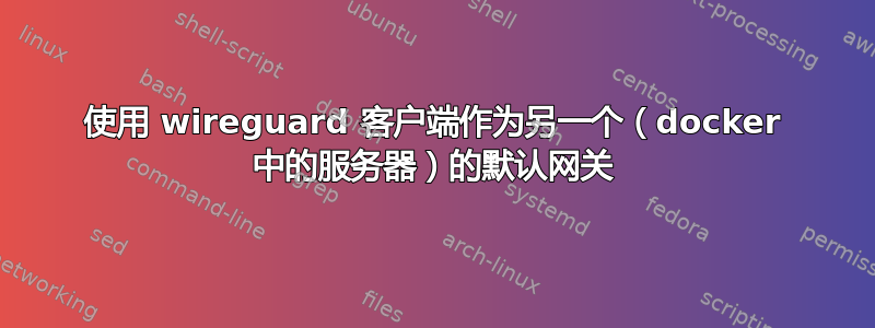 使用 wireguard 客户端作为另一个（docker 中的服务器）的默认网关