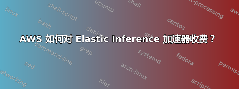 AWS 如何对 Elastic Inference 加速器收费？