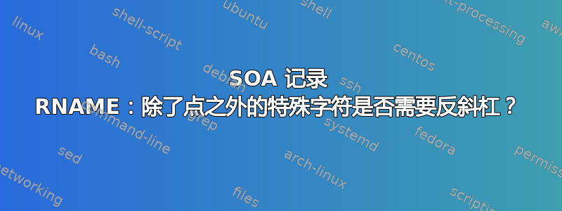 SOA 记录 RNAME：除了点之外的特殊字符是否需要反斜杠？