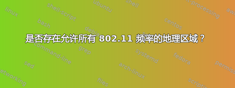 是否存在允许所有 802.11 频率的地理区域？