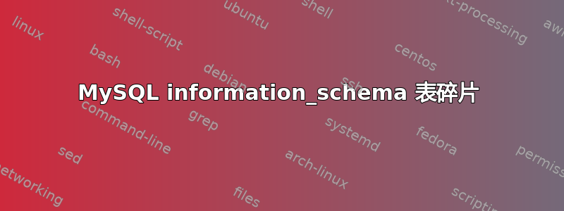 MySQL information_schema 表碎片