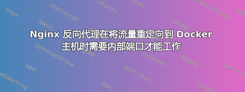 Nginx 反向代理在将流量重定向到 Docker 主机时需要内部端口才能工作