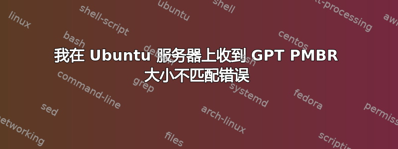 我在 Ubuntu 服务器上收到 GPT PMBR 大小不匹配错误