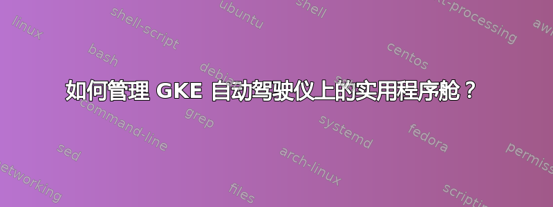 如何管理 GKE 自动驾驶仪上的实用程序舱？