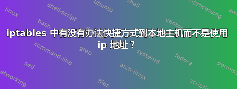 iptables 中有没有办法快捷方式到本地主机而不是使用 ip 地址？