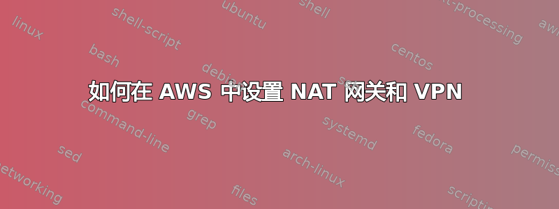 如何在 AWS 中设置 NAT 网关和 VPN