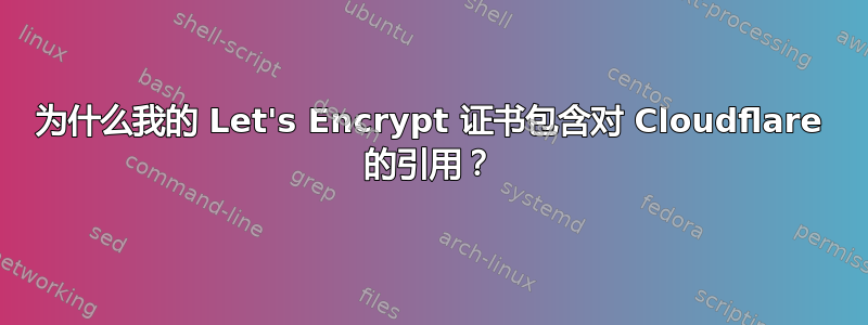 为什么我的 Let's Encrypt 证书包含对 Cloudflare 的引用？