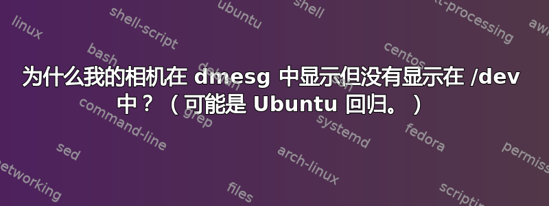 为什么我的相机在 dmesg 中显示但没有显示在 /dev 中？ （可能是 Ubuntu 回归。）