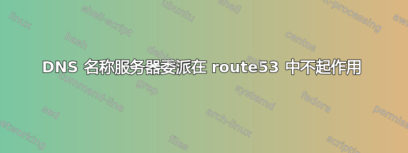 DNS 名称服务器委派在 route53 中不起作用