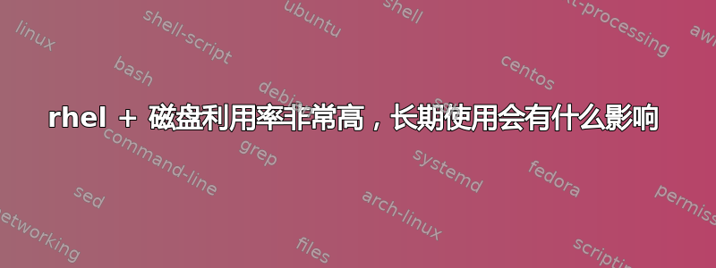 rhel + 磁盘利用率非常高，长期使用会有什么影响