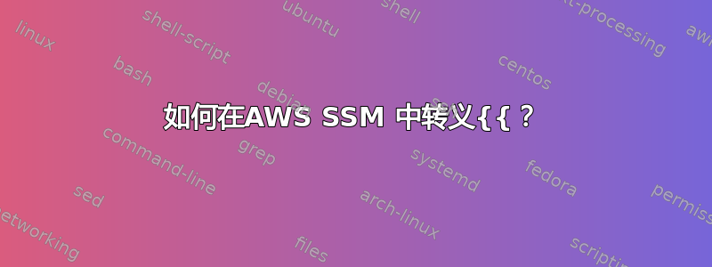 如何在AWS SSM 中转义{{？