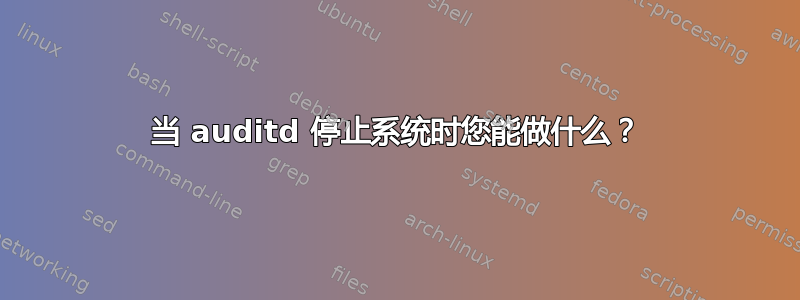 当 auditd 停止系统时您能做什么？