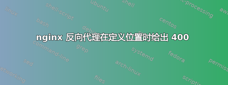 nginx 反向代理在定义位置时给出 400