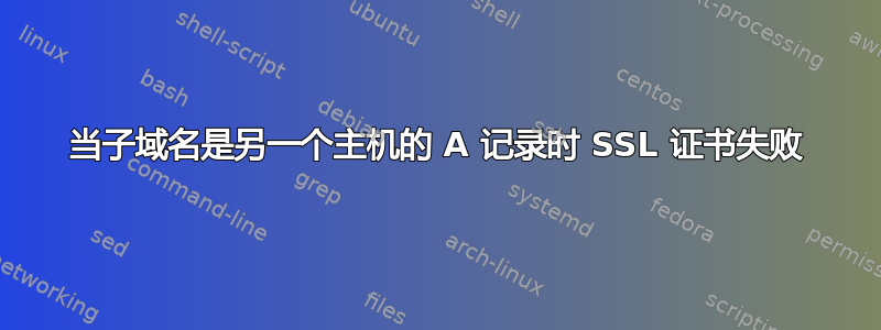 当子域名是另一个主机的 A 记录时 SSL 证书失败