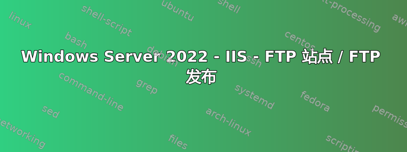 Windows Server 2022 - IIS - FTP 站点 / FTP 发布