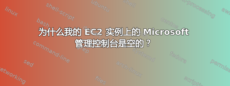 为什么我的 EC2 实例上的 Microsoft 管理控制台是空的？