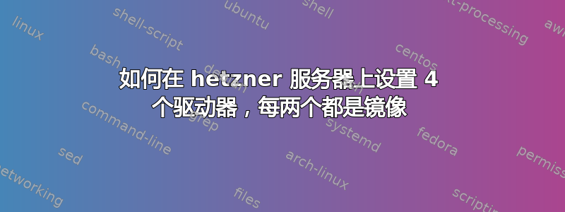 如何在 hetzner 服务器上设置 4 个驱动器，每两个都是镜像