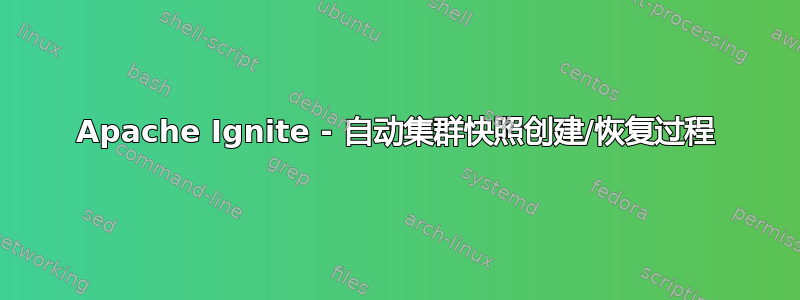 Apache Ignite - 自动集群快照创建/恢复过程