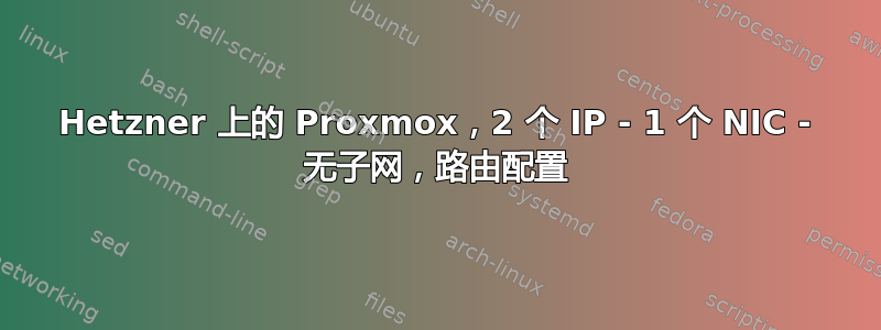 Hetzner 上的 Proxmox，2 个 IP - 1 个 NIC - 无子网，路由配置